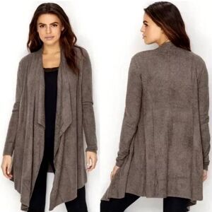 Barefoot Dreams | Cozy Chic Lite Island Wrap Open Cardigan in Brown Size 1X